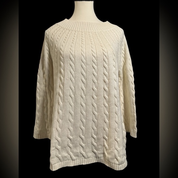 Talbots Cream Cable Knit Sweater - Picture 1 of 6
